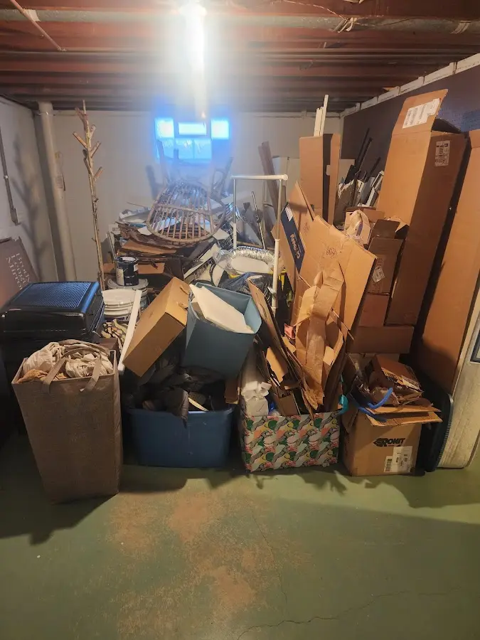 Roll-off dumpster container at job site for 6 Yard Dumpster Rental in Saginaw